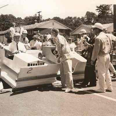 Photograph of Ed Cone and B.J. Rogers at Soap Box Derby Race, Springfield, Oregon, 1964