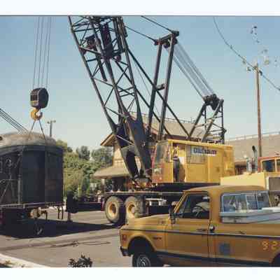 Photograph of the RPO Railcar relocation, Springfield, 1992