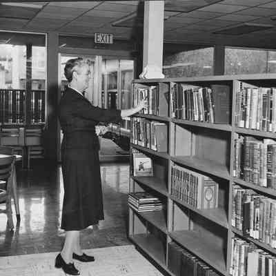 Photograph of Librarian Vera Morgan, Springfield, Oregon, date unknown