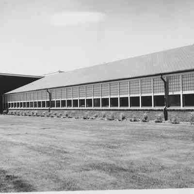 Photograph of front view of Springfield Junior High School, Springfield, Oregon, date unknown.