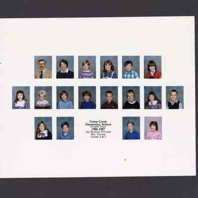 Photograph of Student Body Grades 2-3, Camp Creek Elementary School, circa 1986-1987