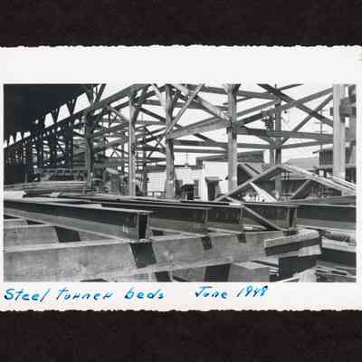 Photograph of steel turner beds at Booth-Kelly Lumber Mill
