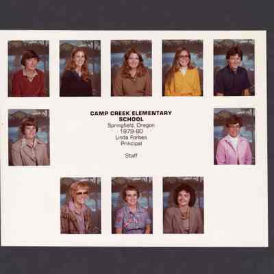 Photograph of Staff at Camp Creek Elementary School, Springfield, Oregon, 1979-1980