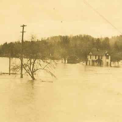Photograph of a House During the Flood, Glenwood, OR, 1927