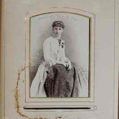 2016-024-012_img-025: Page 21 of photograph album 2016.024.012: Photo of cousin of Mrs. A. Fogle.
