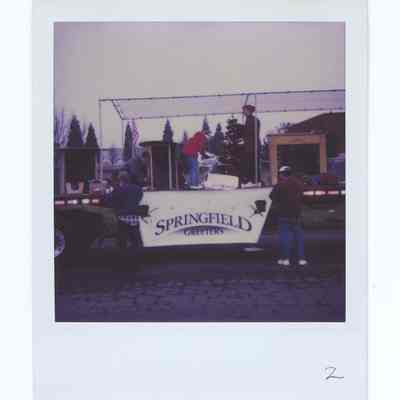 Photograph of the Springfield Greeters Float, Christmas Parade, circa 1980
