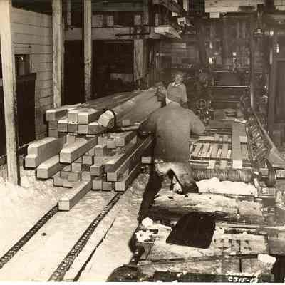 Photograph of Workers at a Mill in Winter, undated