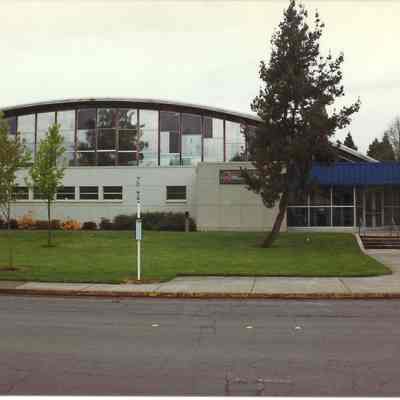 Photograph of the outside of Willamalane Park Swim Center, Springfield, Oregon, 1997
