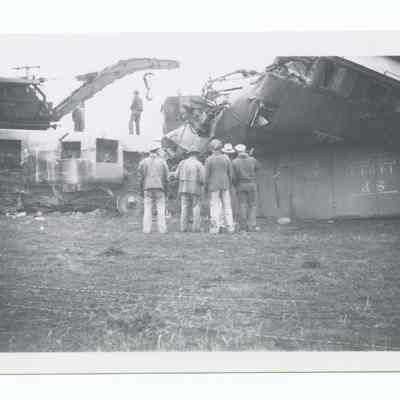 Photograph of a train accident, South Pacific '14043', Oregon, undated