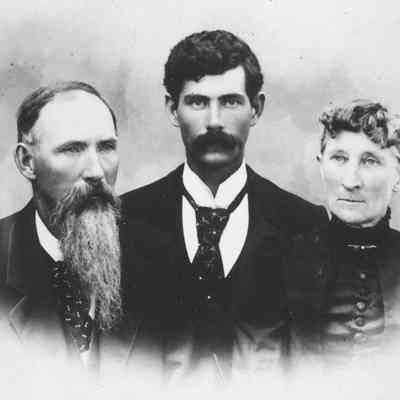 Photograph of Paul Hadley With Parents, Springfield, OR, date unknown