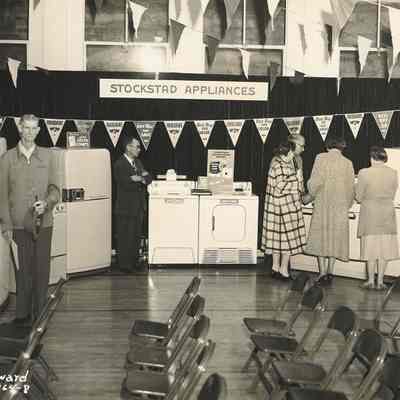 Photograph of Stockstad Appliances display, Springfield Electric Appliance Show. Springfield, Oregon, 1954