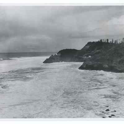 Photograph of Heceta Head Lighthouse and shoreline, North of Florence