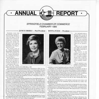 Annual Report, Springfield Chamber of Commerce, 1985
