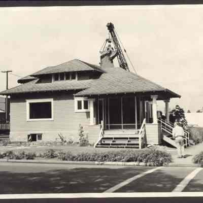 Photograph of home demolition, Springfield, Oregon, undated