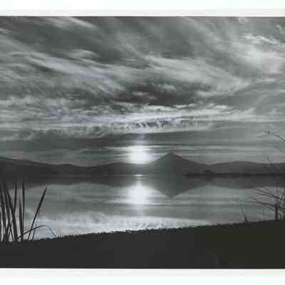 Photograph of a sunset at Klamath Lake, Oregon, circa 1960