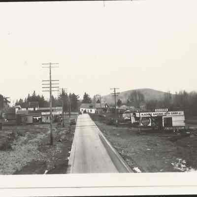 Photograph of the highway in Glenwood after the 1927 Flood, Springfield, Oregon