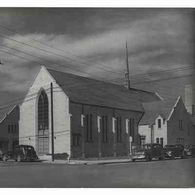 Photograph of the First Christian Church, 418 A Street, Springfield, circa 1948