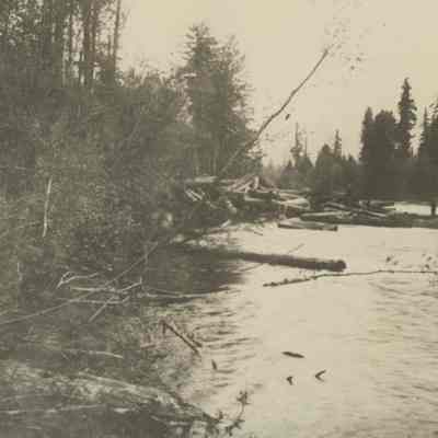 Photograph of Log Jam at Big Fall Creek, 1904