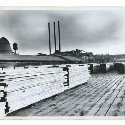 Photograph of Rosboro Lumber Company buildings and site, Springfield, 1945