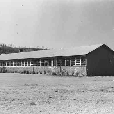Photograph of Walterville School from the back, Springfield, Oregon, 1954.