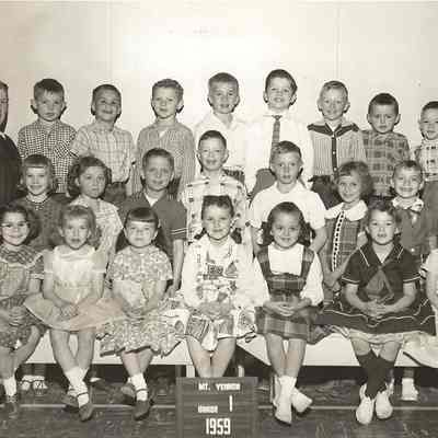 Photograph of First Grade Class at Mt Vernon Elementary School, 1959