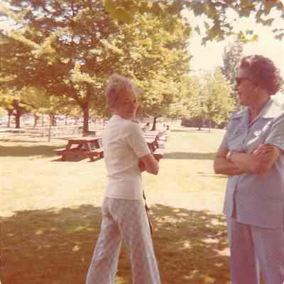 Photograph of Springfield High School Reunion for Class of 1930, Willamalane Park, Springfield, Oregon, 1970