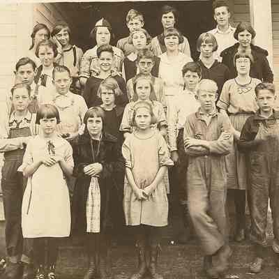 Photograph of Students and a Teacher, Unknown Date and Location