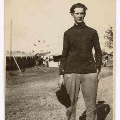 Photograph of Bill Davis at a fair, undated