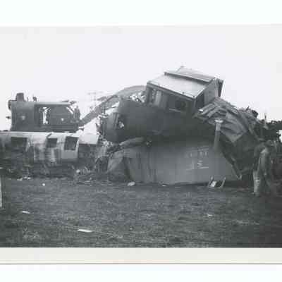 Photograph of a train accident, South Pacific '14043', Oregon, undated