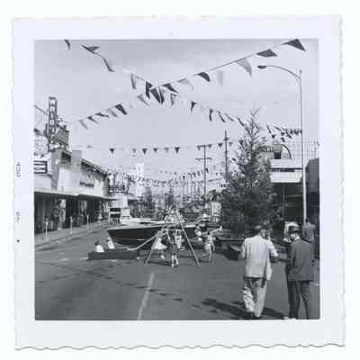 Photograph of 'Shoppers Paradise' sponsored by the Chamber of Commerce, Main Street, Springfield, 1957