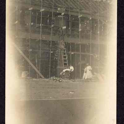 Postcard of Construction of a Building, Date Unknown.