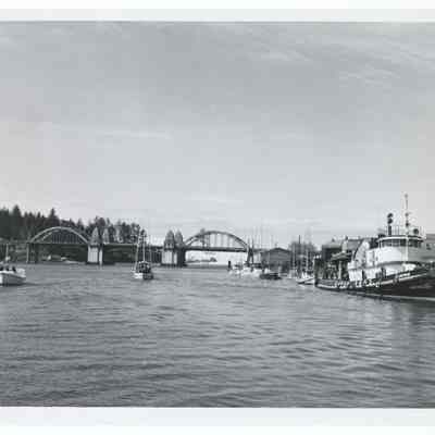 Photograph of Florence and the Suislaw river bridge, Oregon, circa 1969