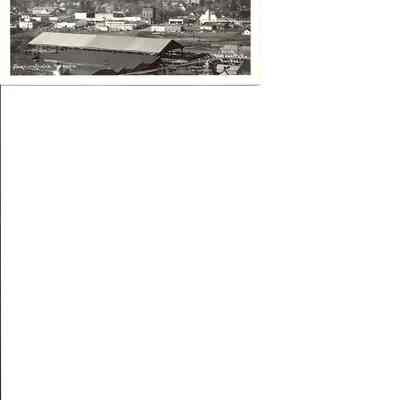 Photograph of overview from hill behind mill, looking north, Springfield, Oregon, 1950.