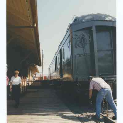 Photograph of the RPO Railcar relocation, Springfield, 1992
