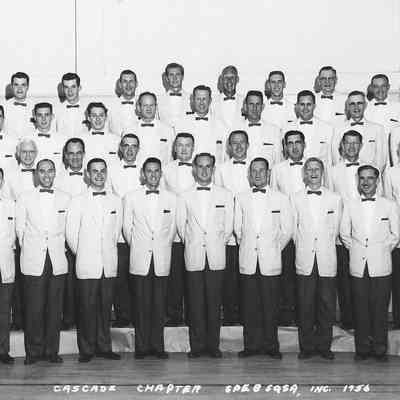 Photograph of 42 men of the Cascade Chapter of SPESQSA, 1956