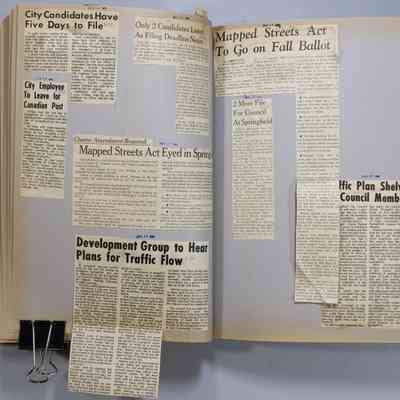 Pages 44-45 newspaper clippings unfolded