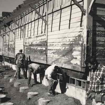 Photograph of Moving the Springfield Depot, Springfield, OR, date unknown