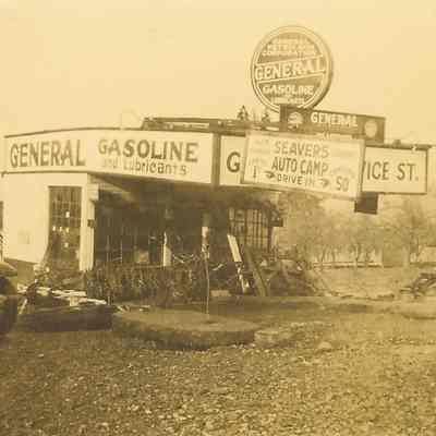 Photograph of a Gas Station Ruined in a Flood, Glenwood, OR, 1927