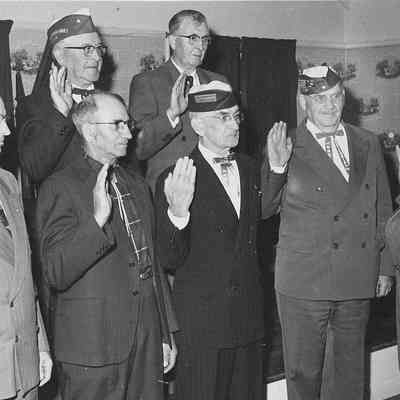 Photograph of American Legion pledge ceremony, date unknown