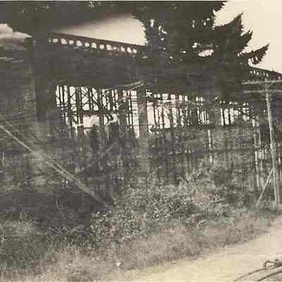 Photograph of the construction of a bridge, Highway 99, Oregon