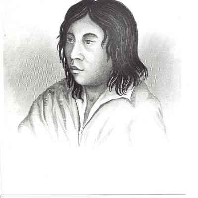 Photograph of drawing of a Calapooya Indian boy, undated