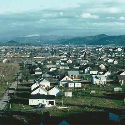 Ariel Photograph of Kelly Butte, Springfield, Oregon, 1954