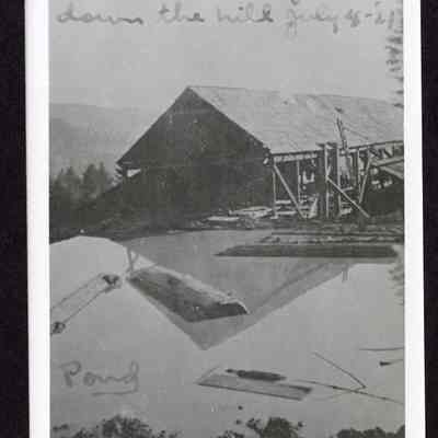 Photograph of mill and mill pond at William Mill, 1921
