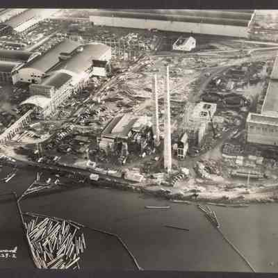 Aerial Photograph of Lumber Mill and Log Pond, undated