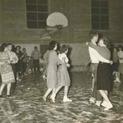 Photograph of Springfield High School dance in the gym