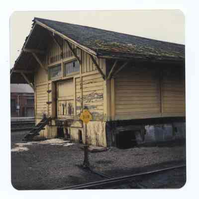 Photograph of the Springfield Train Depot and proposed relocation site, 1985