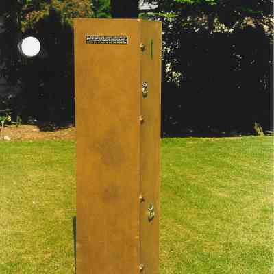 Photograph of storage case for the Mt. Nebo Lookout replica, circa 1990