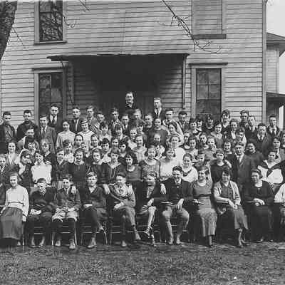 Photograph of student body of Springfield High School, Springfield, Oregon, 1920