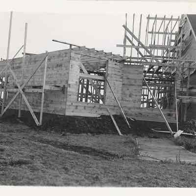 Photograph of Springfield High School construction, Springfield, Oregon, circa 1940