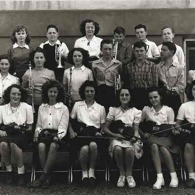 Springfield High student band with teachers 1940s